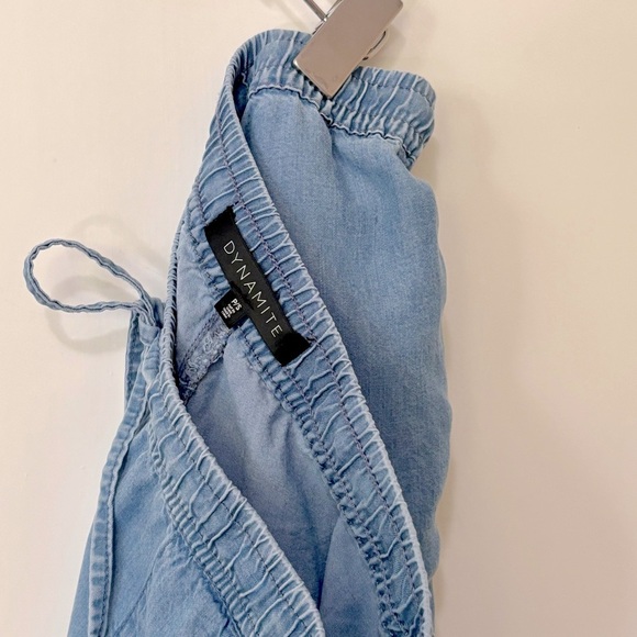 Dynamite| Casual Chambray Blue Relaxed Drawstring Joggers Sz S - Picture 6 of 6